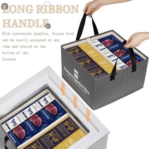 Collapsible Freezer Organizer Bins with Removable Dividers R395197