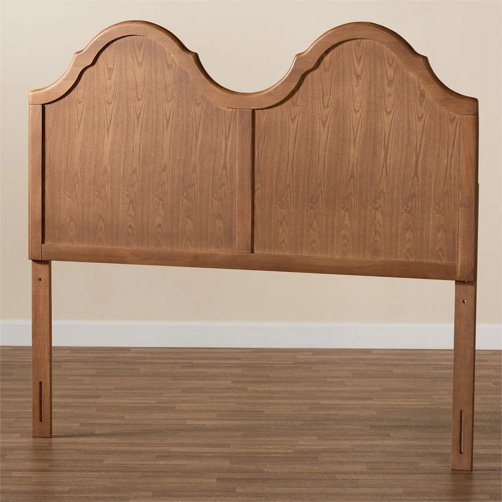Ash Walnut Finished Wood King Size Arched Headboard C6085