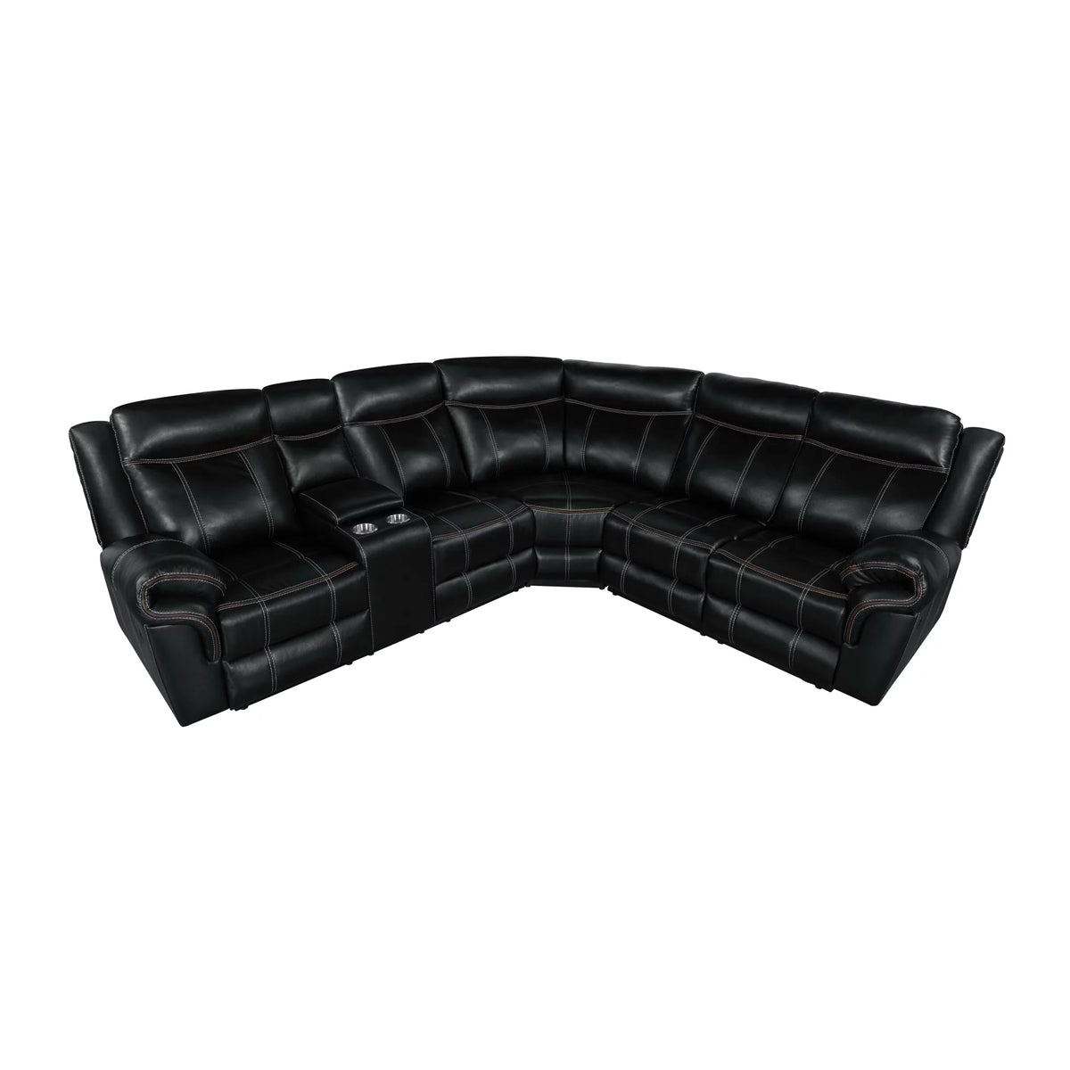 Black Manual Recliner with Cup Holder and Storage I82228