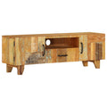 Reclaimed Wood 2 Door TV Cabinet with Storage Drawer and Shelf K977