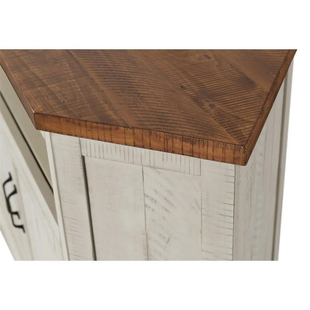 Rustic Wood Corner TV Stand O3501