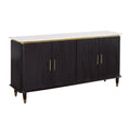 Black & Gold Four Door Credenza with Marble Top J8630