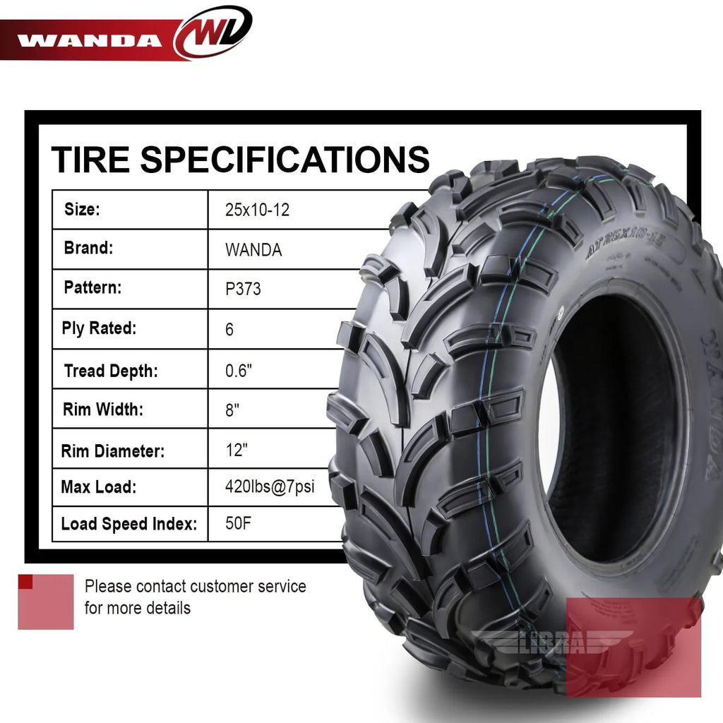 ATV/UTV Tires 25x10-12 6PR Set 2 N7321