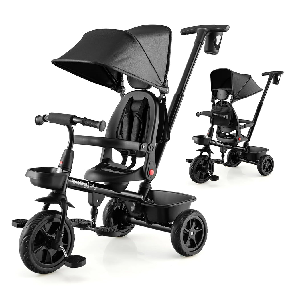 4-in-1 Toddler Tricycle with Adjustable Push Handle I70202