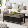 41 Inch Lift Top Coffee Table with Hidden Storage and 2 Fabric Baskets Q4144