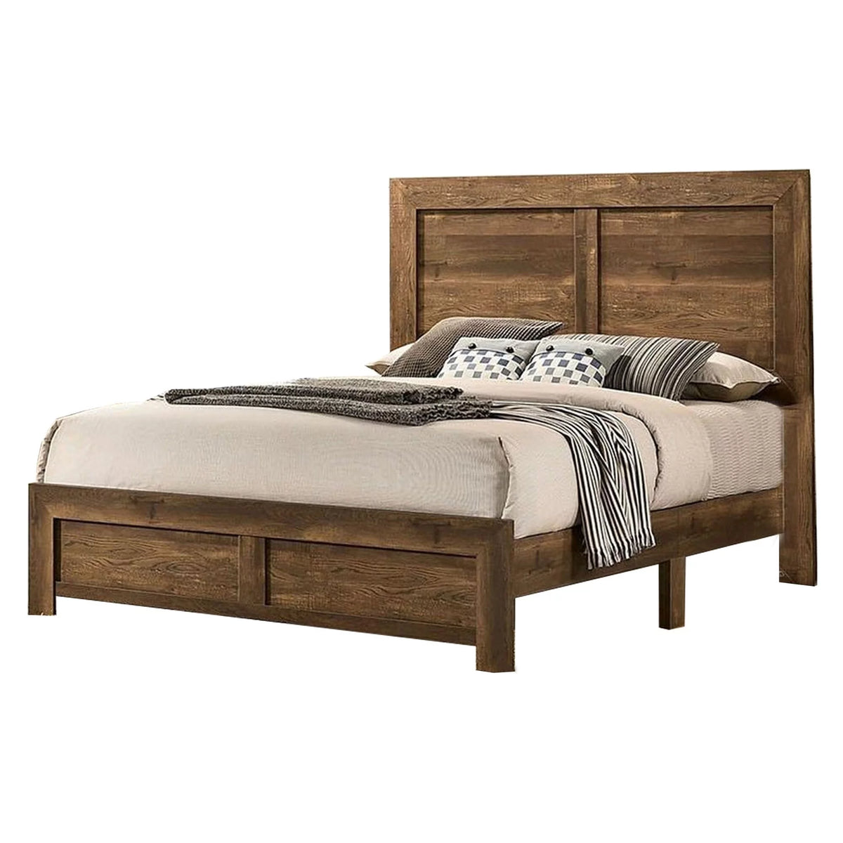 Wooden Queen Bed with Grain Details N2828