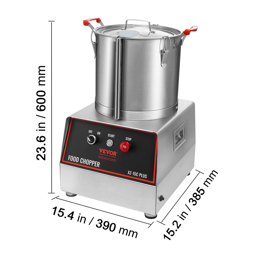 1400W 16 Quart Stainless Steel Food Processor Y576