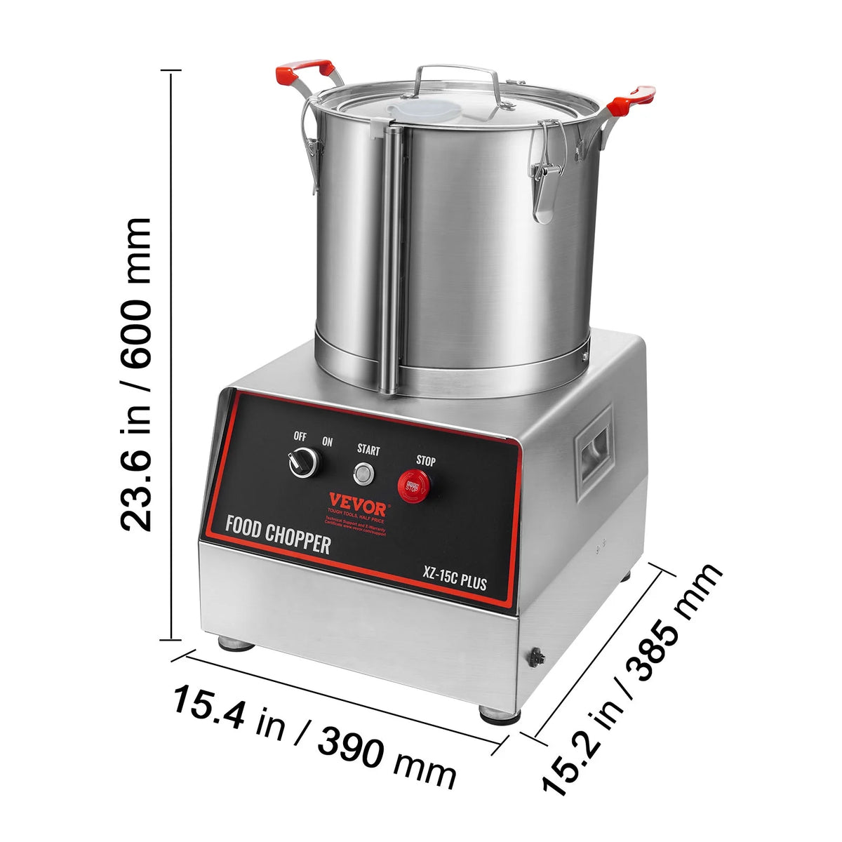 1400W 16 Quart Stainless Steel Food Processor Y576