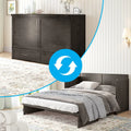 Queen Size Cabinet Bed with USB Charging Station & Folding Foam Mattress I8754