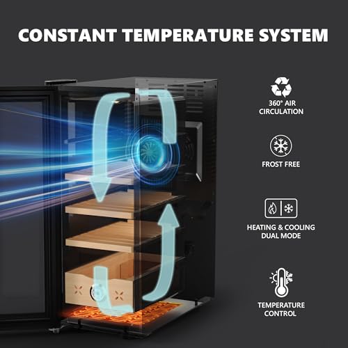 Electric Cigar Humidor Cabinet with Spanish Cedar Wood, 4 Layers S11874