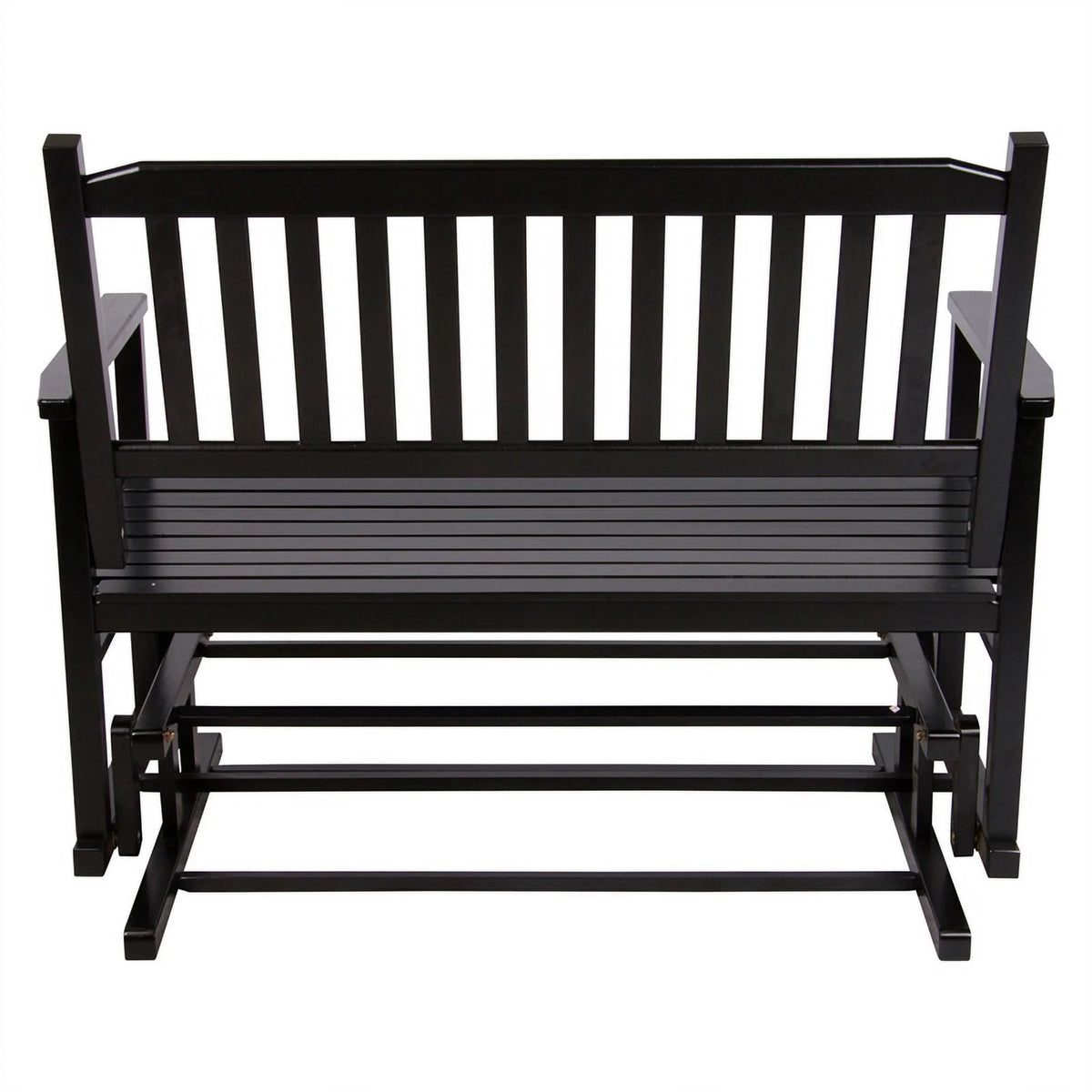 Black Hardwood Outdoor Glider Loveseat W916