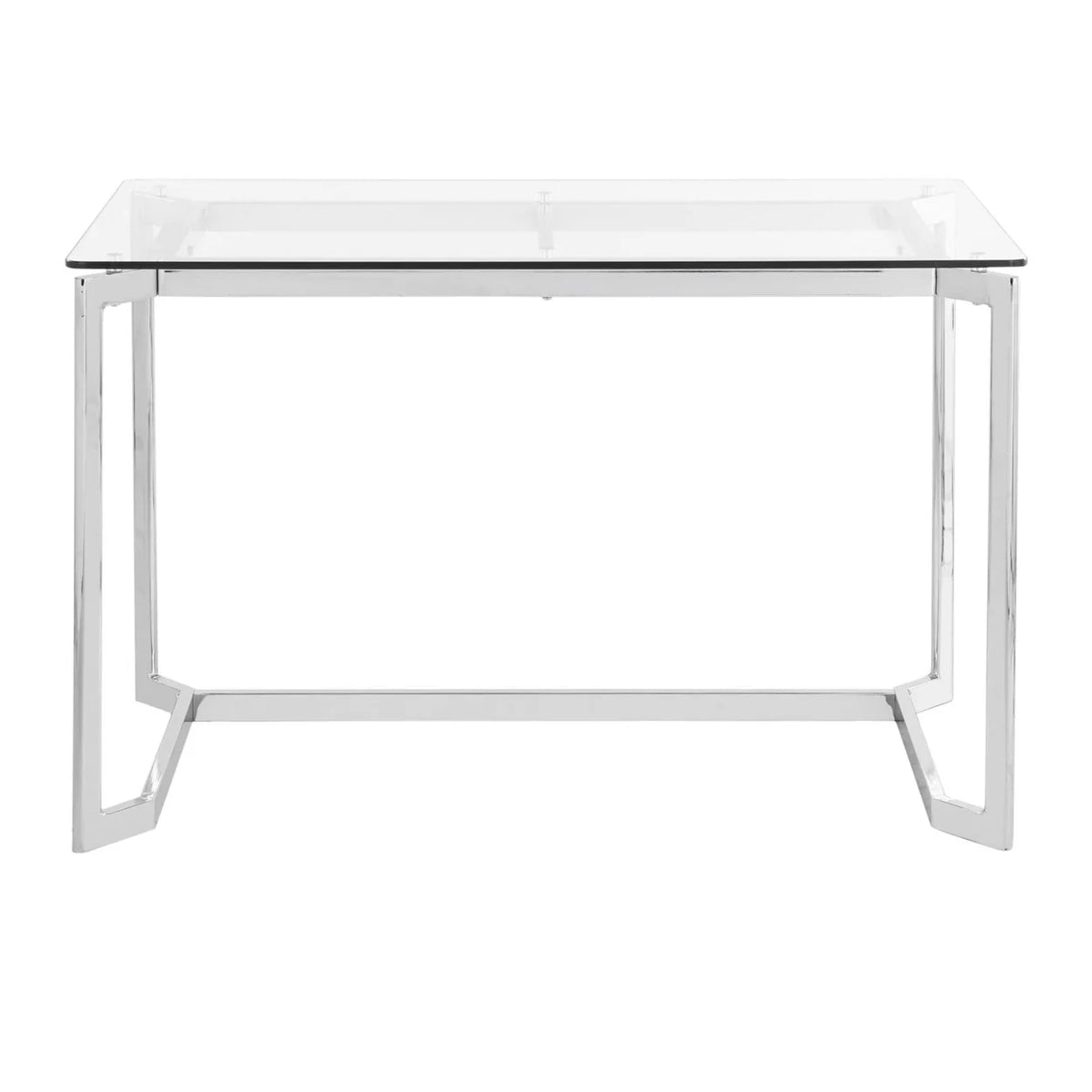 Modern Mirrored Chrome Clear Glass Office Desk X920