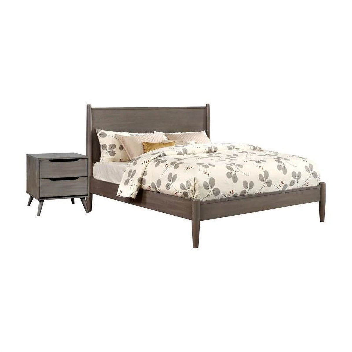 Gray Solid Wood Bedroom Set King + Nightstand I47655