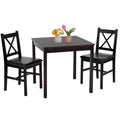 5-Piece Solid Wood Dining Table Set for 4 Brown K6439