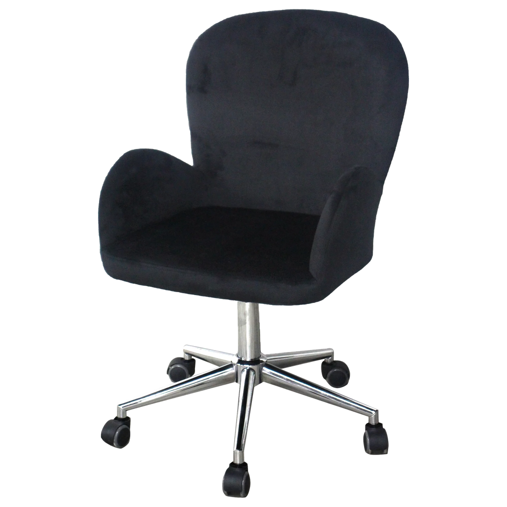 Pink Velvet Swivel Makeup Chair I9470