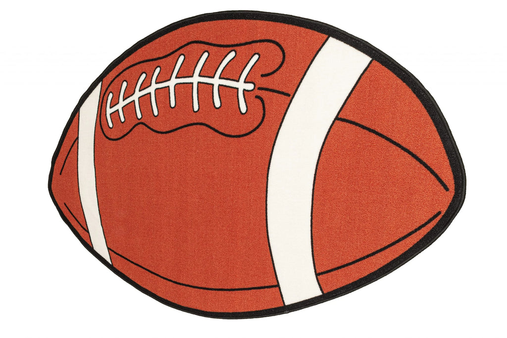 Rust Football Shape Area Rug B427356