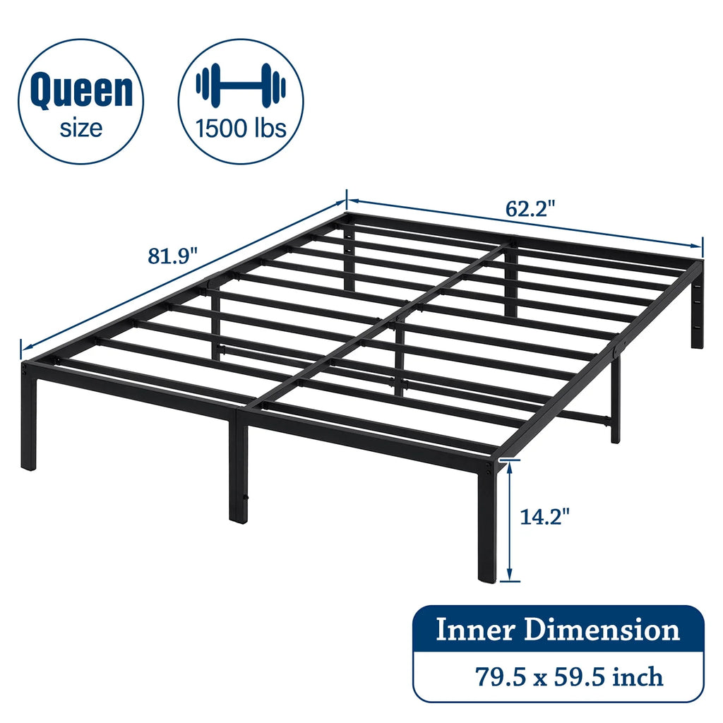 Full Size 18 inch Heavy Duty Metal Platform Bed Frame W372
