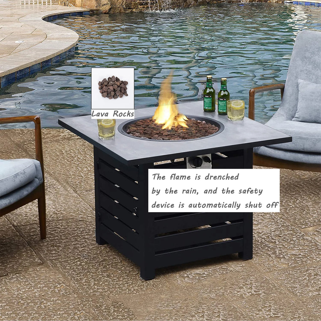 32" Gas Fire Pit Table 50,000 BTU with Waterproof Cover E5120