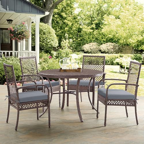 Water-Resistant High Density Foam Outdoor Chair Cushions Set of 4 Blue J4822