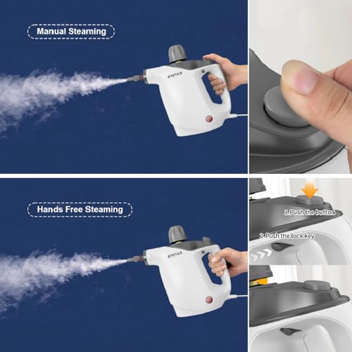 Handheld Steam Cleaner with 16 PCS Accessory & Safety Lock, 500ML White J79460