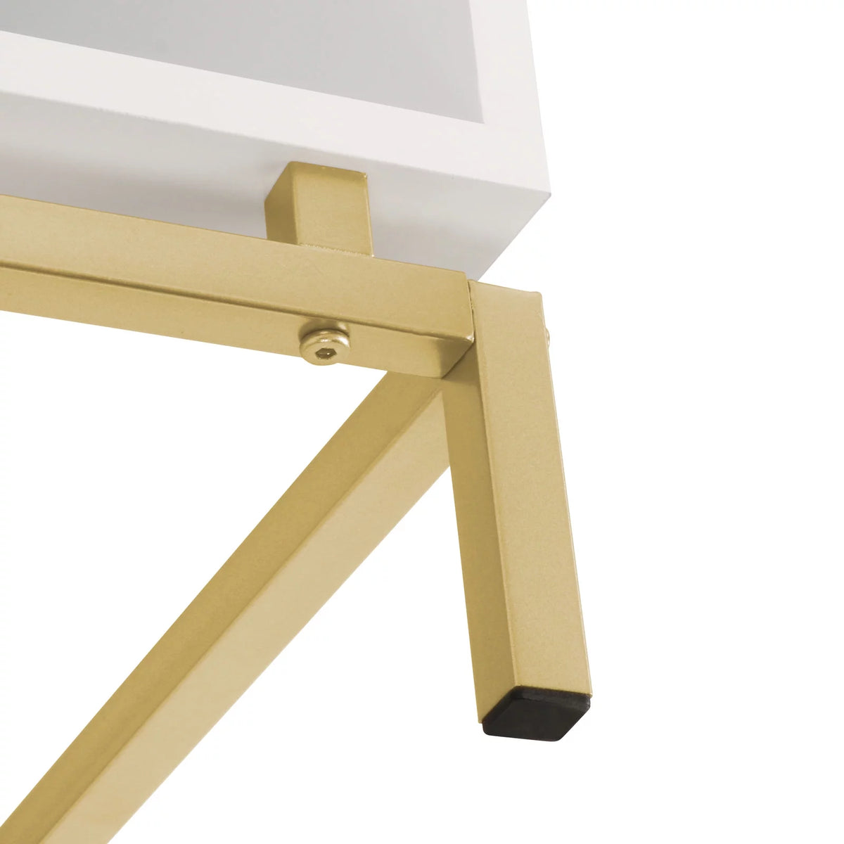 White Modern Rectangle 1-Drawer Wood Nightstand G4950