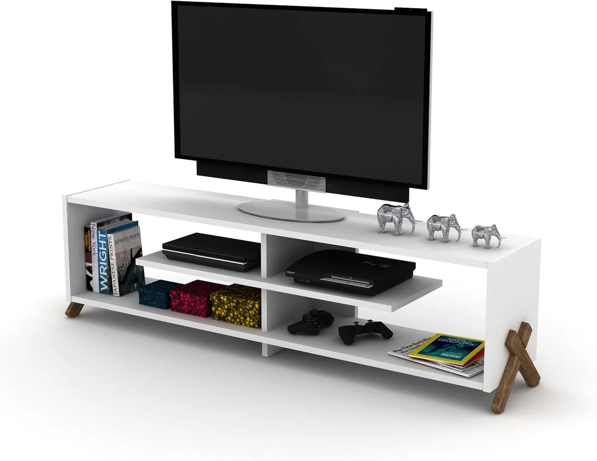 Wooden TV Stand with 4 Shelves F744