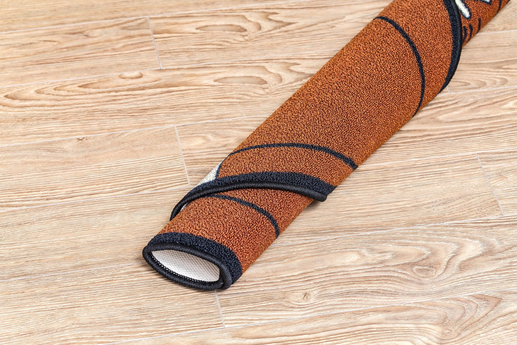 Rust Football Shape Area Rug B427356