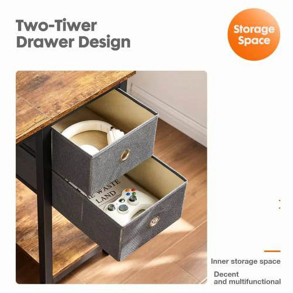 47IN Writing Desk with 2-Tier Drawers C131166