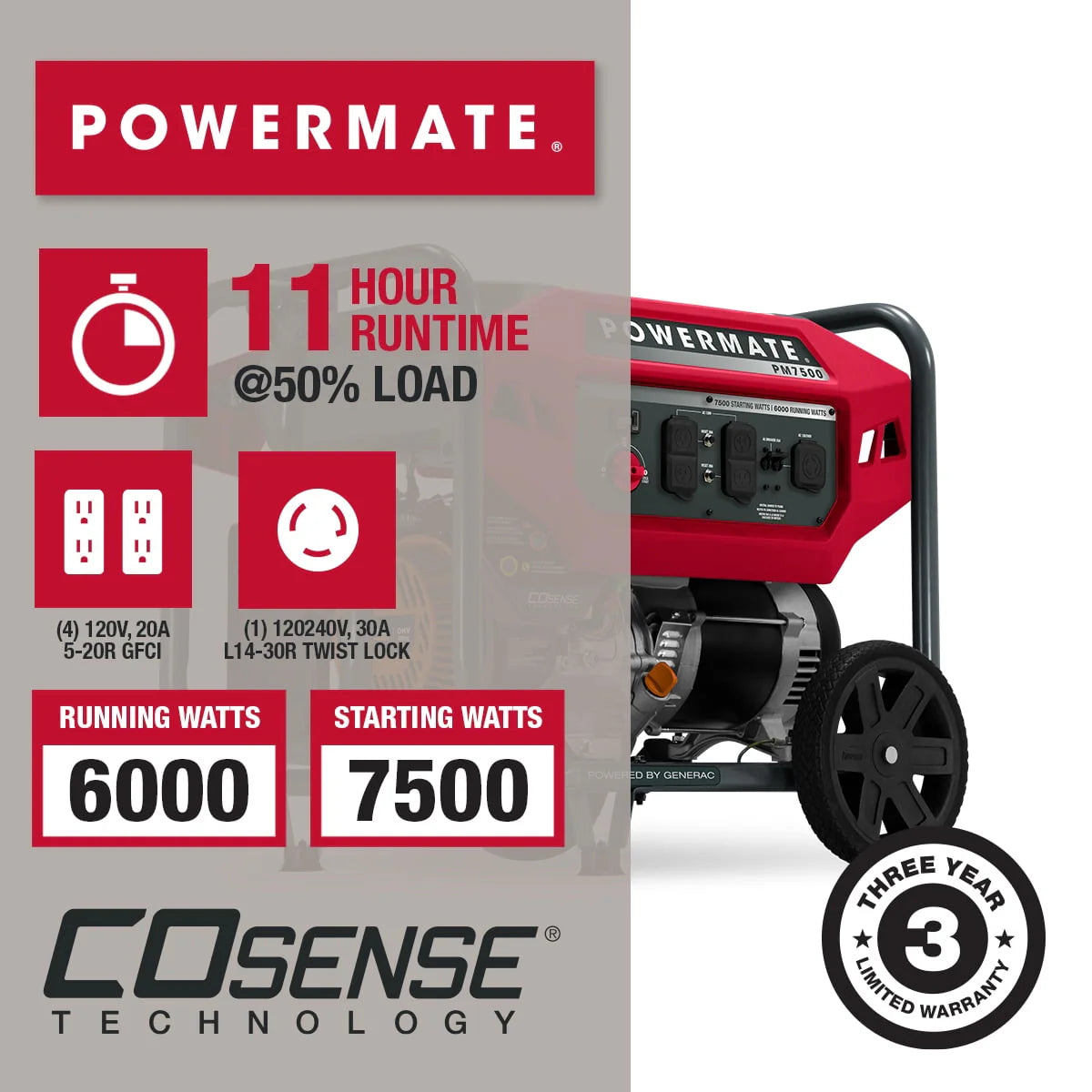 7,500 Watt Gasoline Portable Generator N58299