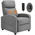 Dark Grey Massage Recliner Chair with Lumbar Support U74346