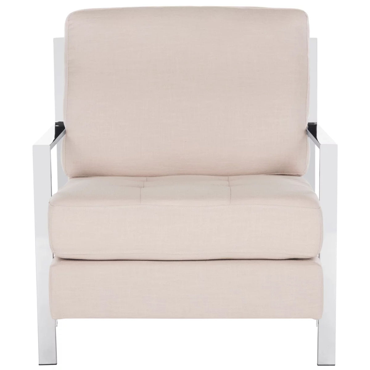 Beige Tufted Linen Accent Chair W442