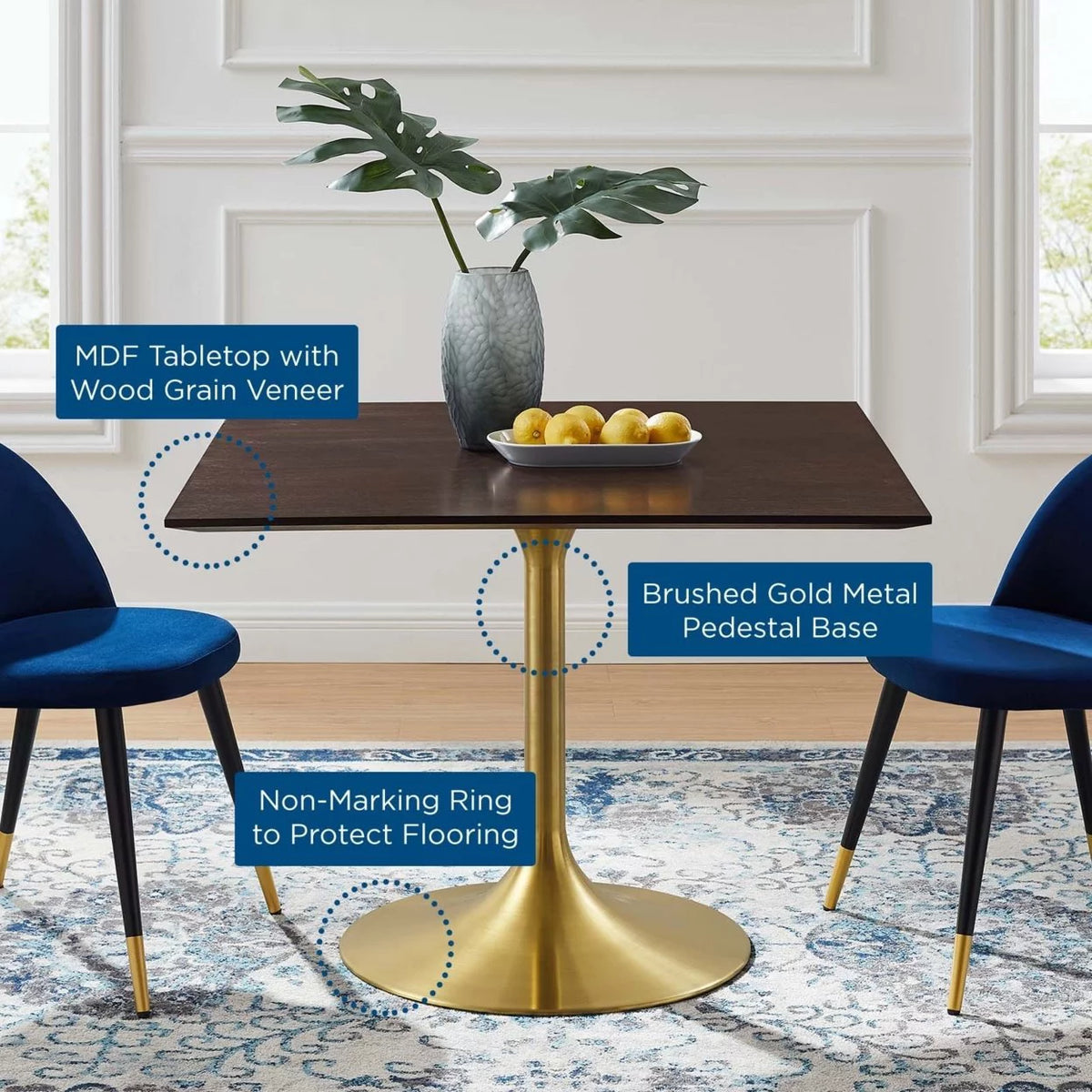 Square Wood Dining Table K46667