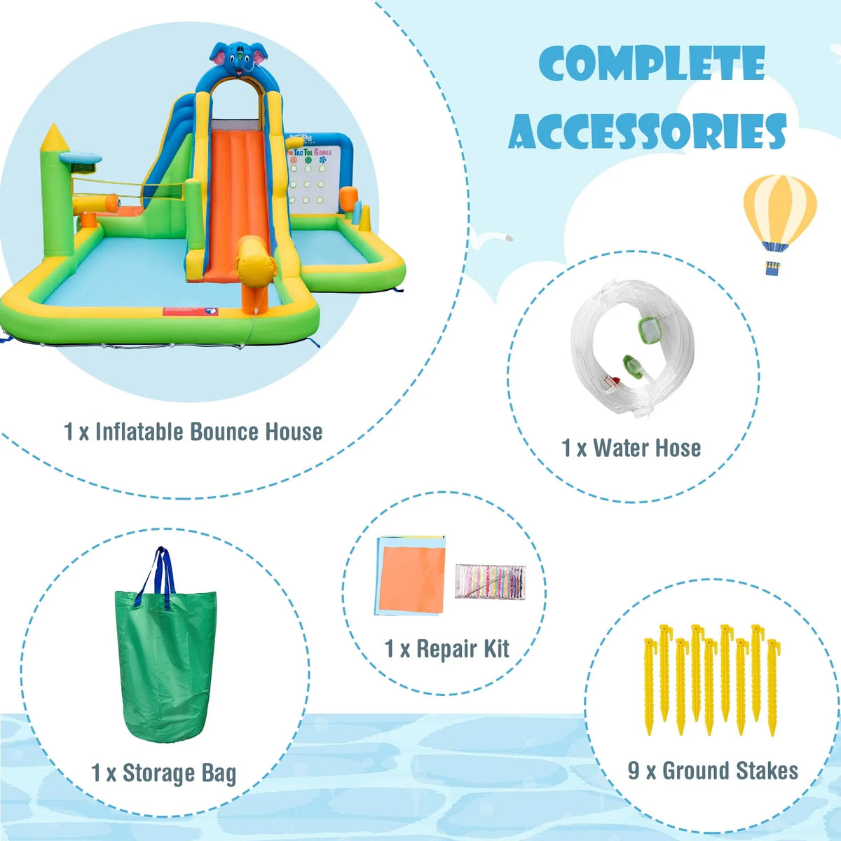 Inflatable Water Slide with Splash Pool Climbing Wall U160508