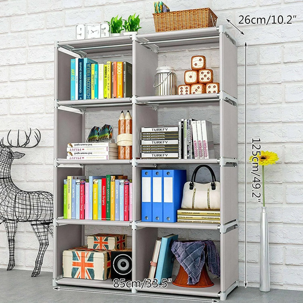 8 Cube Bookshelf Rack Bookcase Shelving I3665