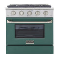30 Pro-Style Natural Gas Dual Fuel Range with 4 Burners in Green D335860