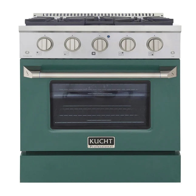 30 Pro-Style Natural Gas Dual Fuel Range with 4 Burners in Green D335860