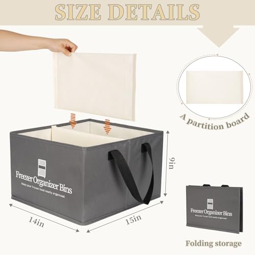 Collapsible Freezer Organizer Bins with Removable Dividers R395197