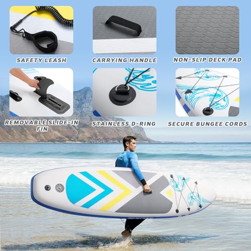 10.6' Inflatable Stand Up Paddle Board with Non-Slip Deck N68674