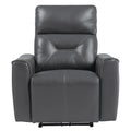 Dark Gray Faux Leather Power Reclining Chair C70116