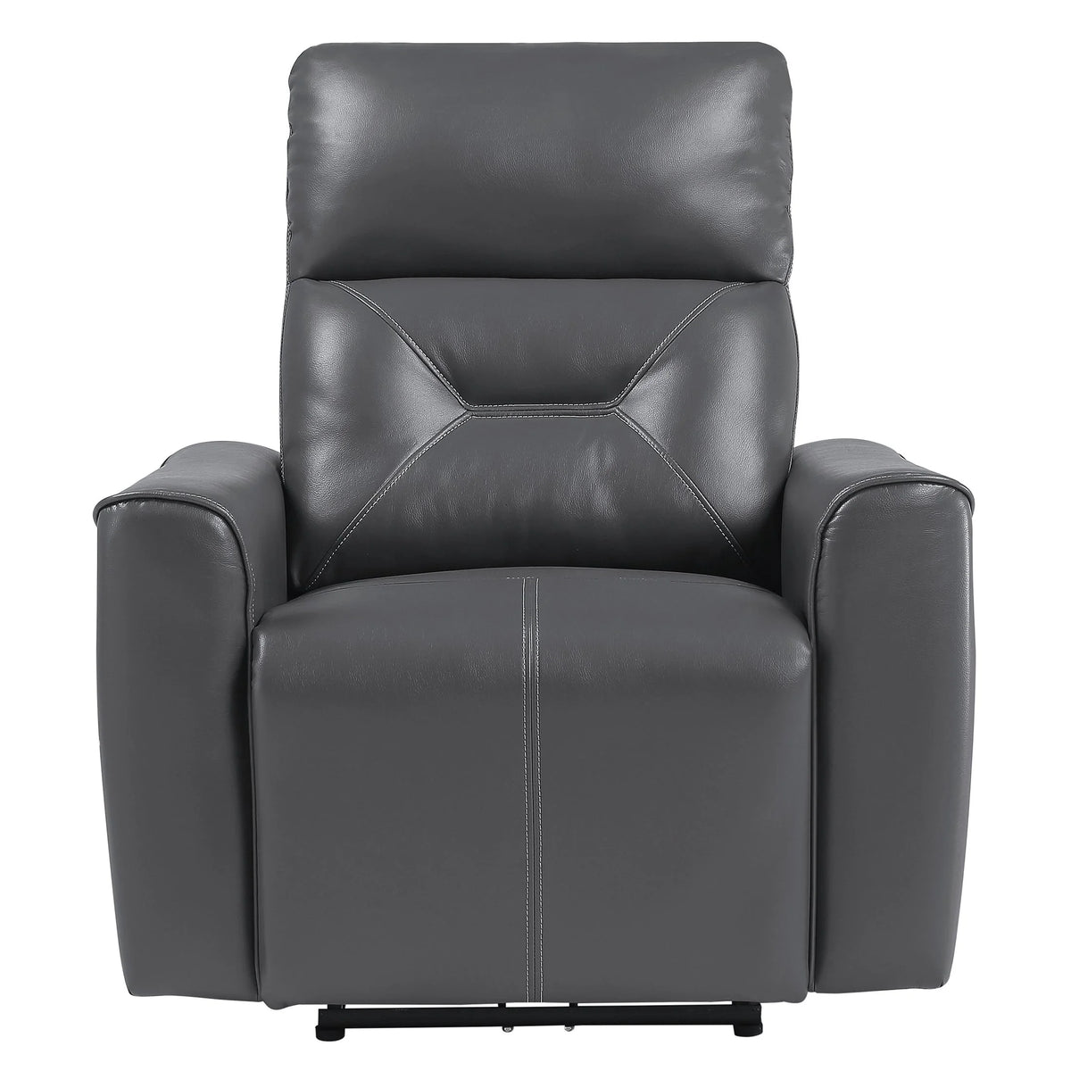 Dark Gray Faux Leather Power Reclining Chair C70116