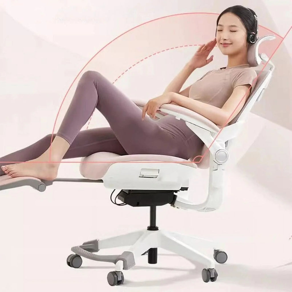 White Rocking Office Chair with Cushion E891