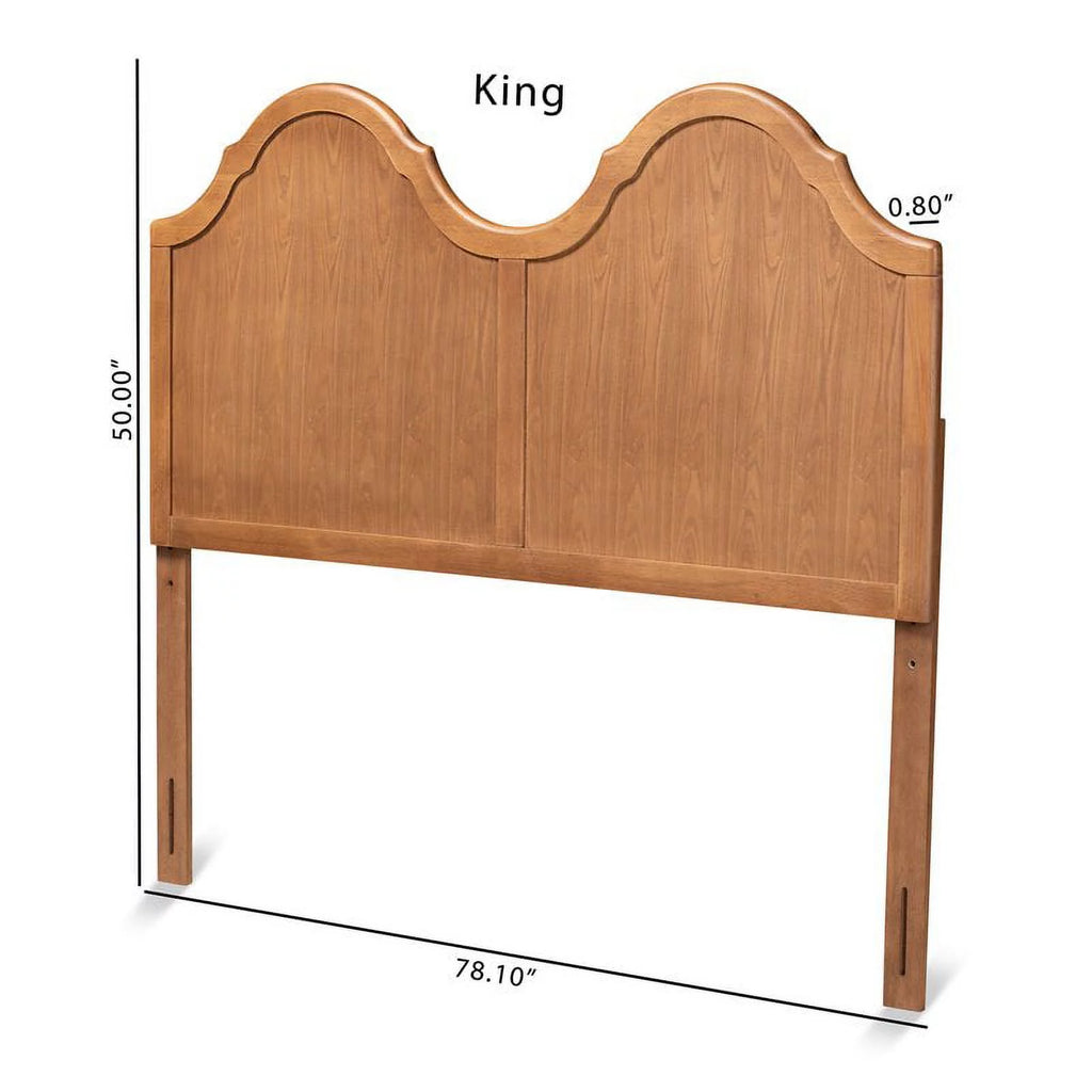 Ash Walnut Finished Wood King Size Arched Headboard C6085