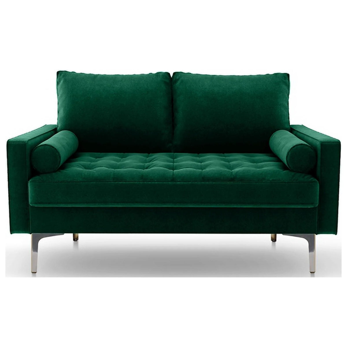 Green Velvet Upholstered Loveseat V49646