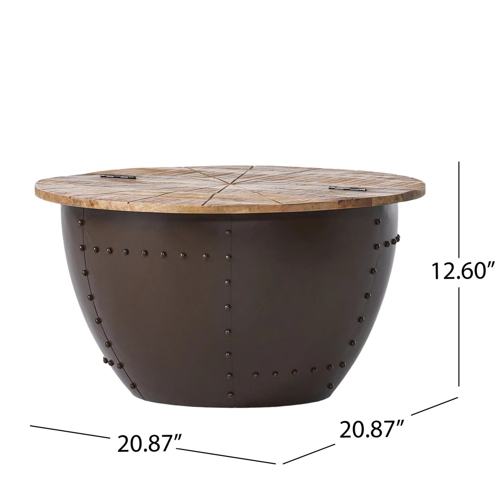Handcrafted Mango Wood and Iron Accent Table P76729