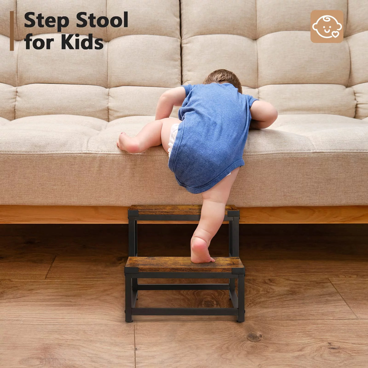 Heavy Duty 2 Step Wooden Stool N64443