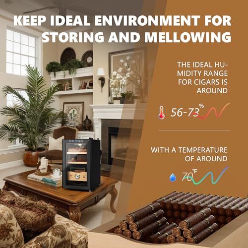 Electric Cigar Humidor Cabinet with Spanish Cedar Wood, 4 Layers S11874