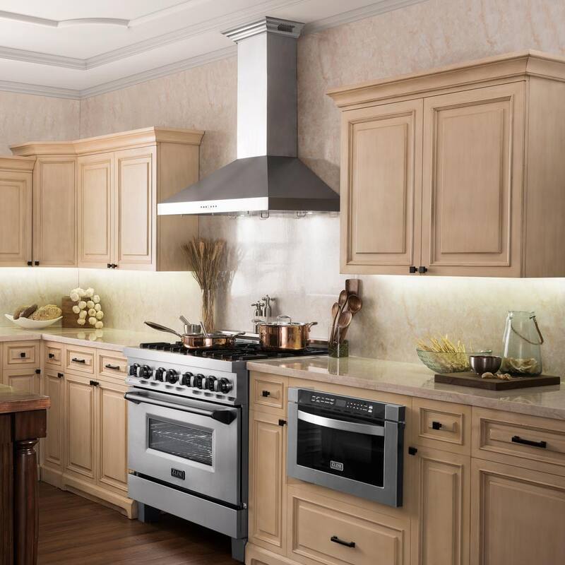 36 in. 400 CFM Ducted Wall Mount Range Hood in Stainless Steel W90833