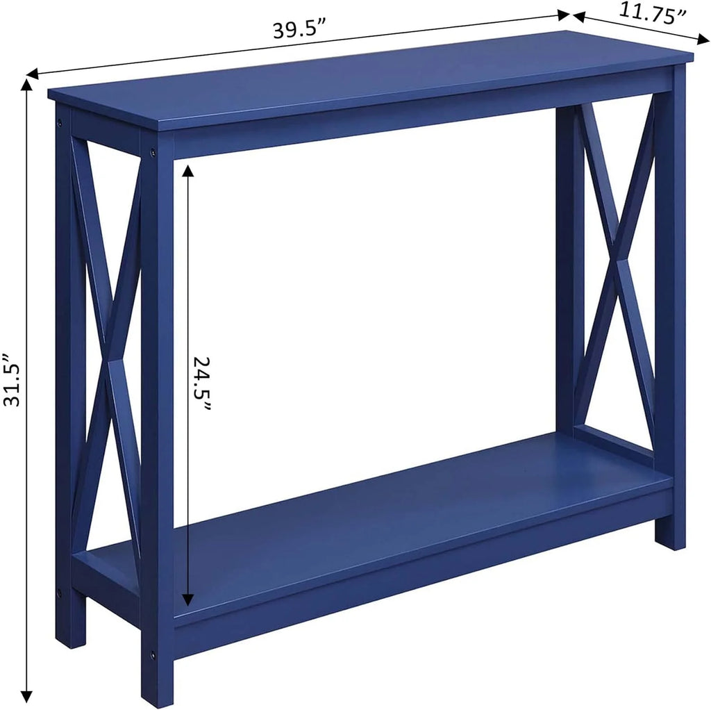 Cobalt Blue Console Table With Shelf N139334