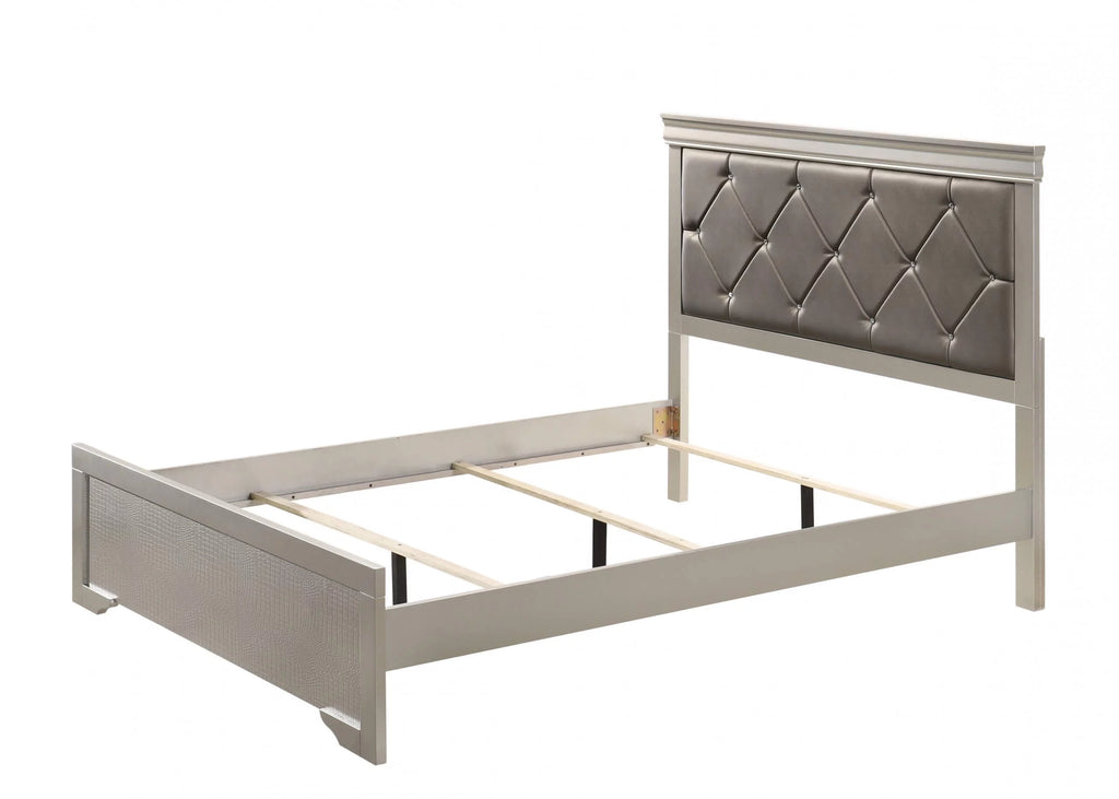 King Size Upholstered Panel Bed and Nightstand Set B5662