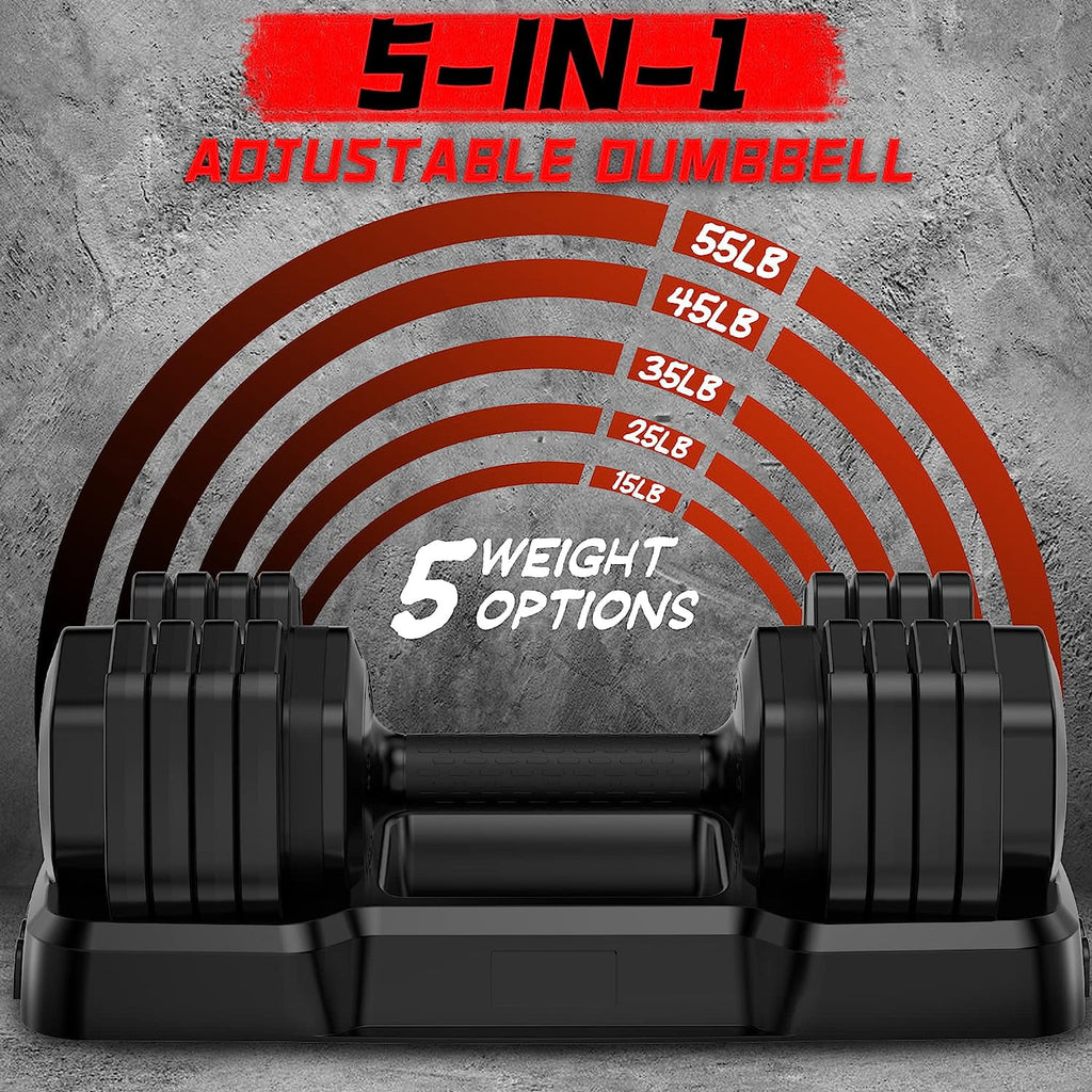 Adjustable 55lb Dumbbell with Metal Handle and Tray C8736